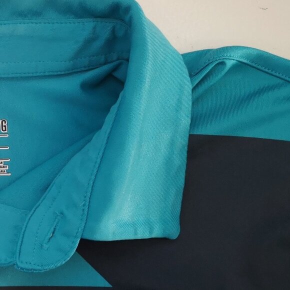 Under Armour Men's Loose Fit Size Large Blue & Black Short Sleeve Polo Shirt - Picture 14 of 14